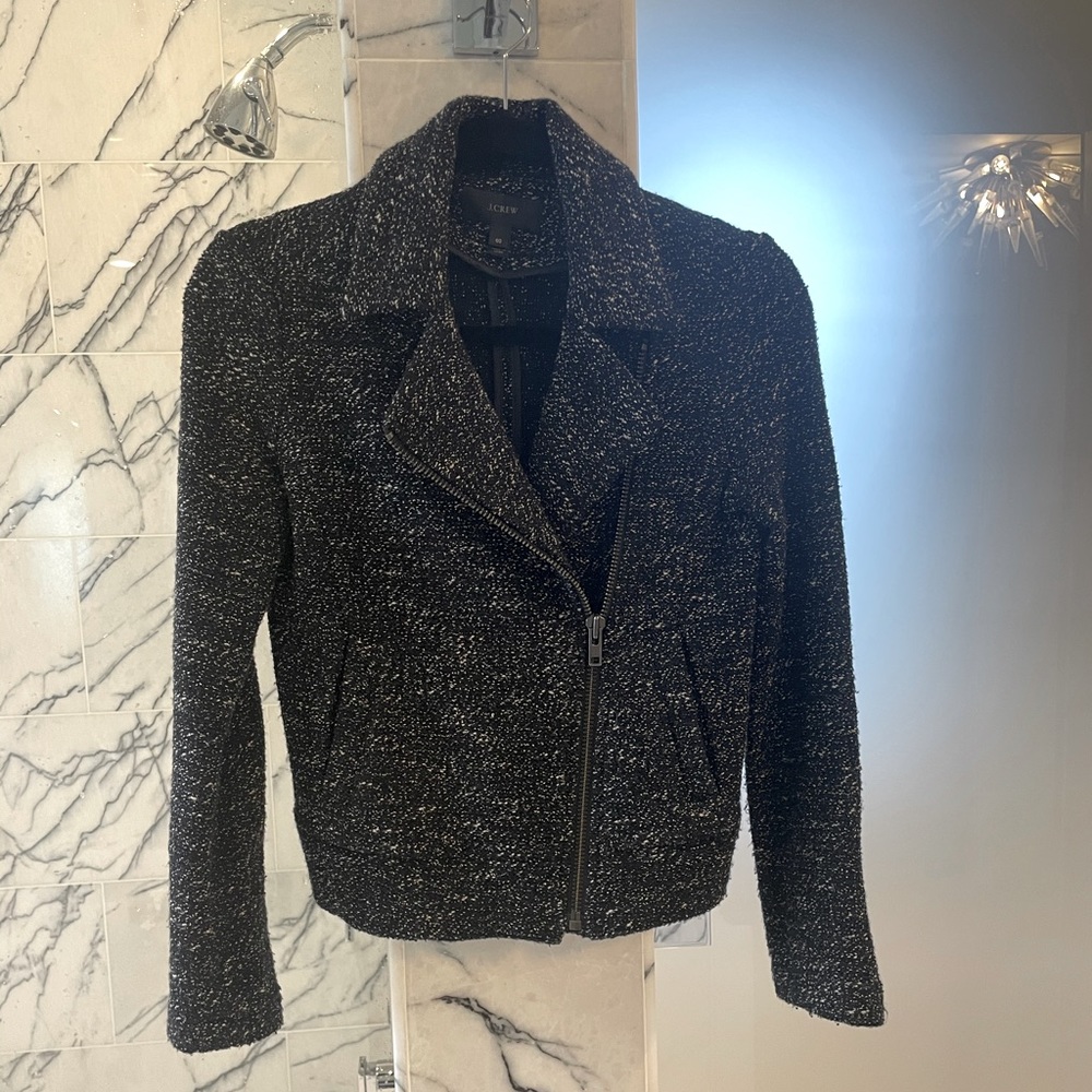 JCREW tweed motorcycle jacket sz00